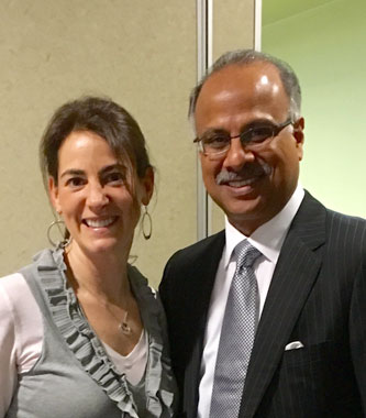Susan with News 12 New Jersey medical correspondent Dr. Derrick De Silva in March 2016