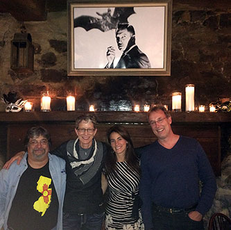 Susan with Vincent Price’s daughter Victoria (second from left) and the late actor’s grandsons Jody (left) and Keir (right) at a Vincent Price Tribute Dinner held at the Inn at Millrace Pond in Hope, NJ in October 2014