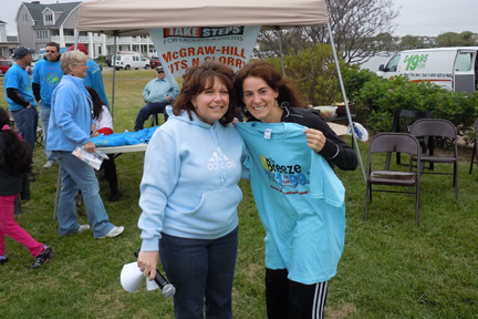 Susan with Breeze Radio 107.1 FM afternoon deejay Lisa Anderson at the “Take Steps” Walk for Crohn’s & Colitis in Belmar, NJ on May 22nd, 2011